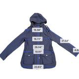 Eden Society Womens Navy Hooded & Lightweight Utility Jacket Size L