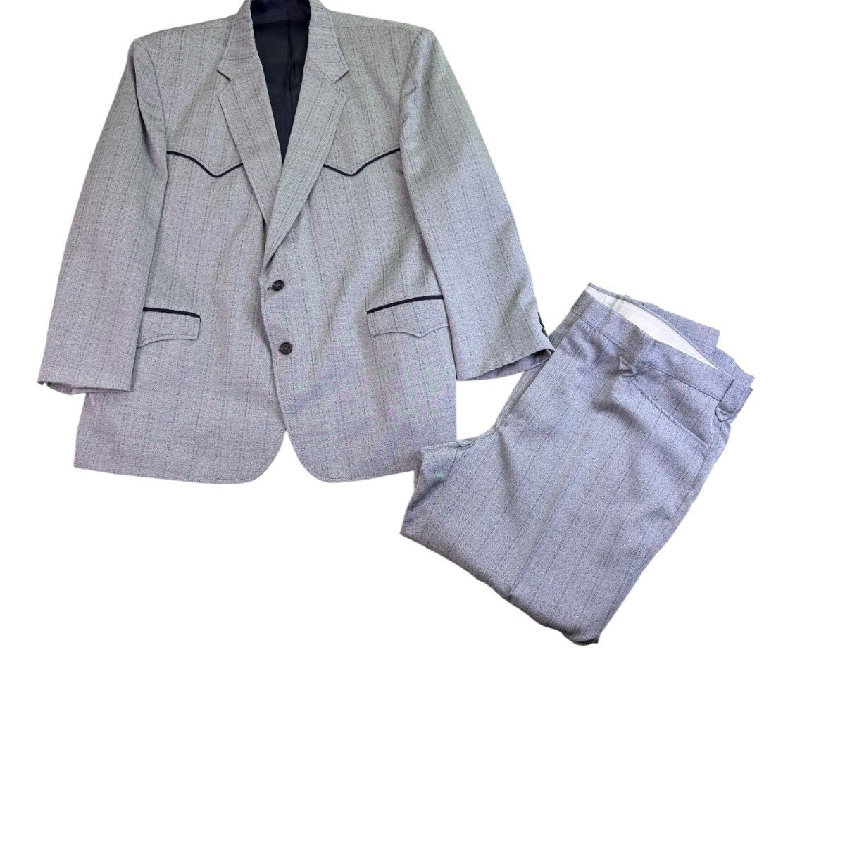 Circle S Mens Gray Wool Blend Western Suit Jacket & Pants Midweight Size 50R