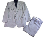 Circle S Mens Gray Wool Blend Western Suit Jacket & Pants Midweight Size 50R
