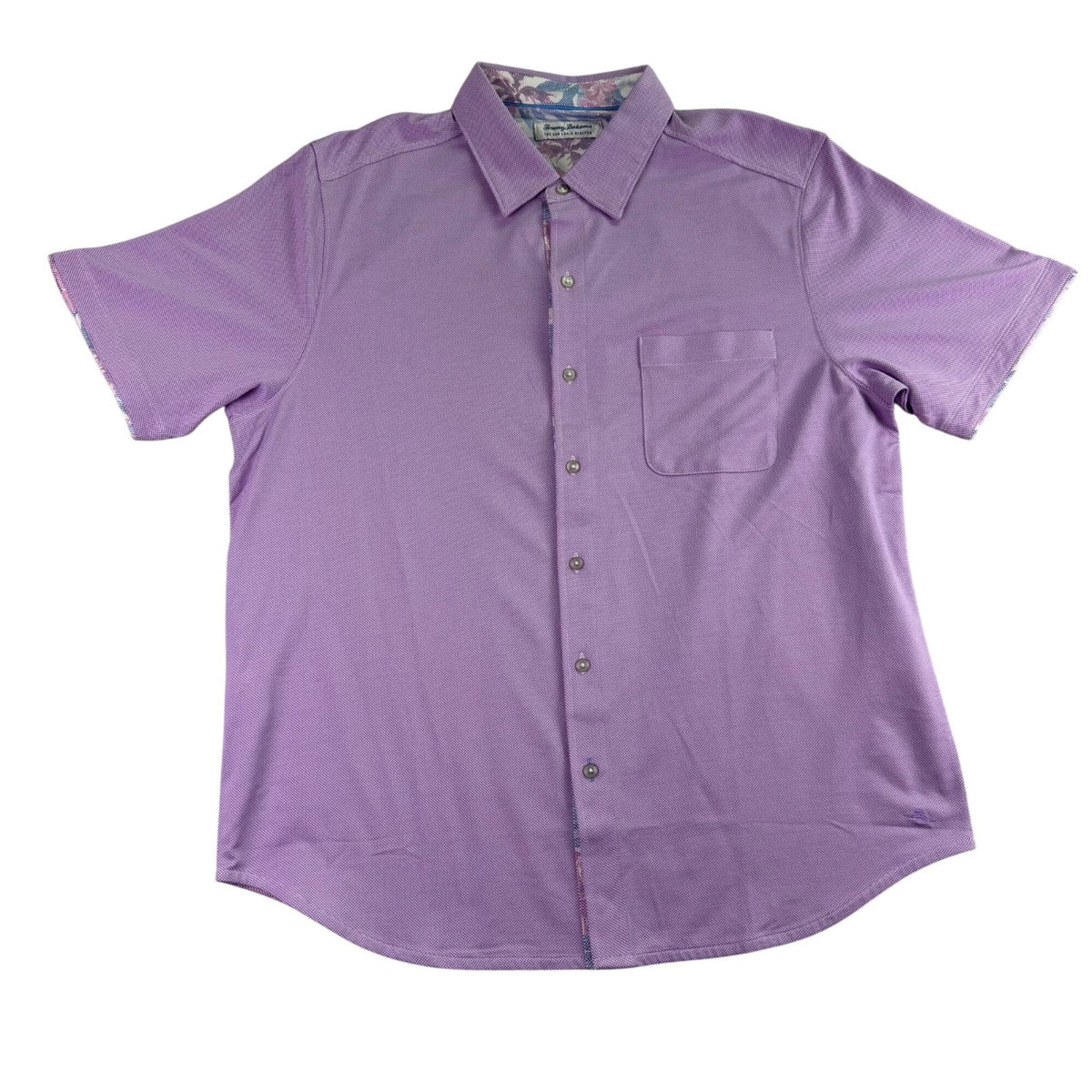 Tommy Bahama Men’s Solid Purple Short Sleeve Button-Up Shirt Sz XL