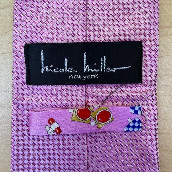 Nicole Miller Mens Purple All Silk Textured Tie 57" Long Luxury Formal Accessory