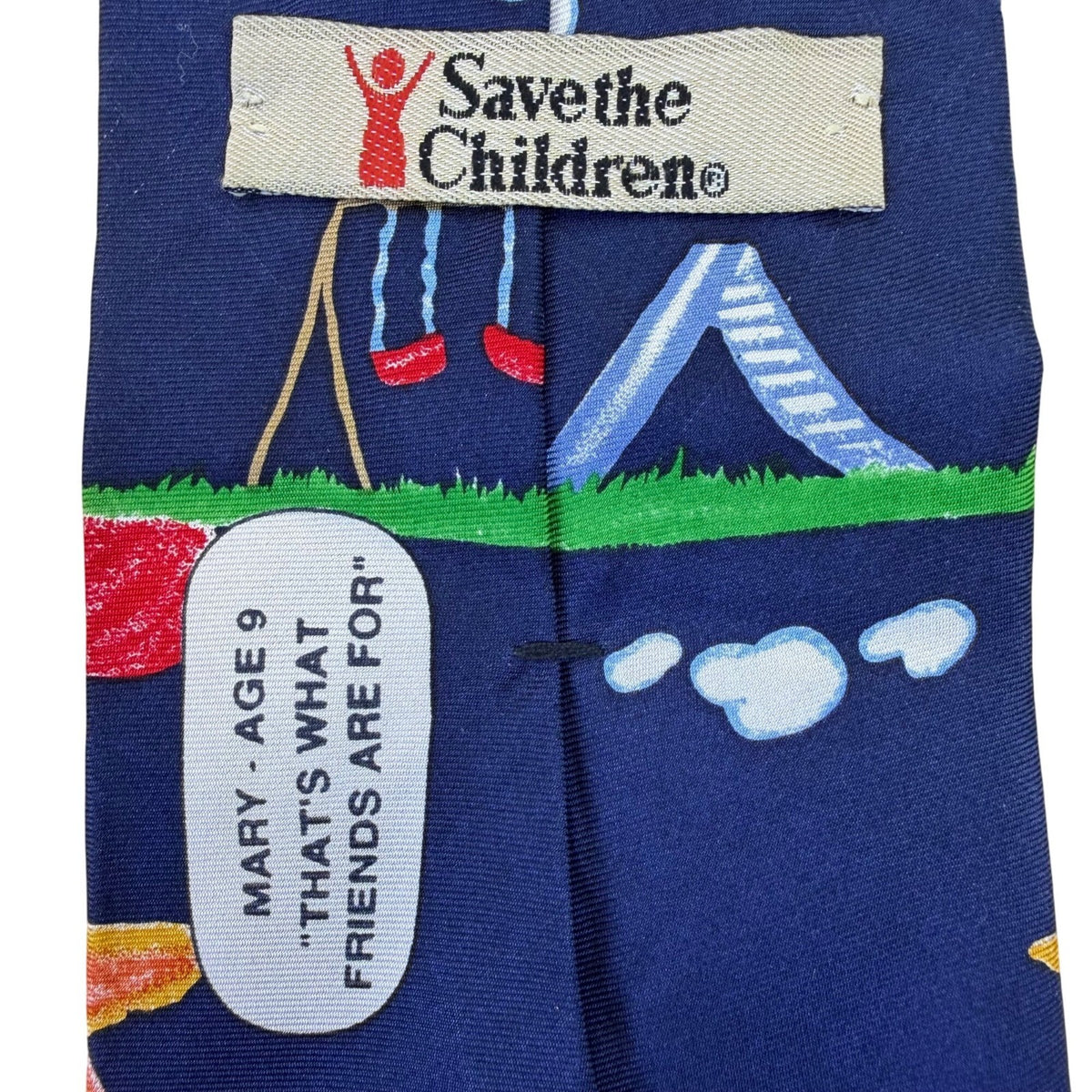 Save The Children Mens Multi-Color 100% Silk Art Tie By Mary Age 9