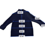 Chicos Womens Navy Cotton Button-Front Knit Cardigan Sweater Size 2