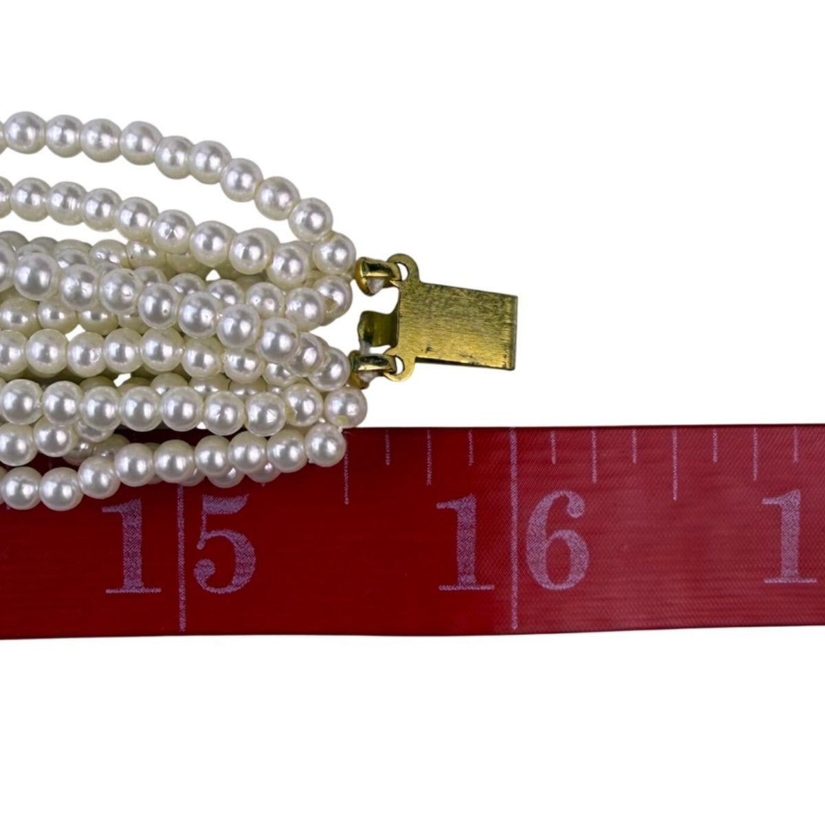 Multi-Strand Seed Pearl Necklace Green Carved Stone Centerpiece Gold Tone