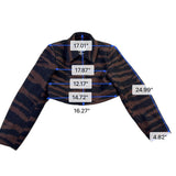 Ganni Womens Black Tiger Stripe Wool & Polyester Cropped Jacket Size 34