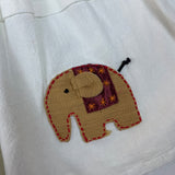 Walk Walk White Sleeveless Dress With Elephant Appliqué & Button Details Sz 3