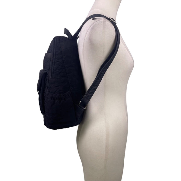 Vera Bradley Women’s Black Quilted Fabric With Multiple Pockets Backpack Size M