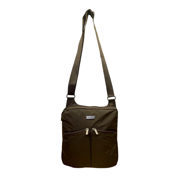 Baggallini Women’s Brown Nylon Adjustable Strap Travel Organizer Crossbody Bag