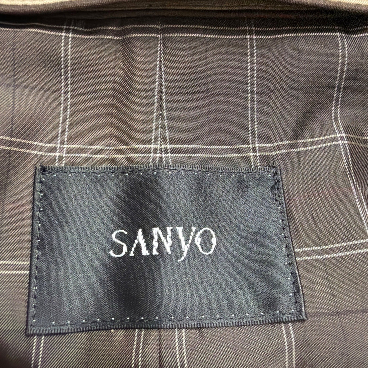 Sanyo Mens Khaki Double Breasted Trench Coat With Belt Wool Collar 42R