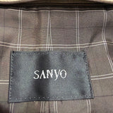 Sanyo Mens Khaki Double Breasted Trench Coat With Belt Wool Collar 42R