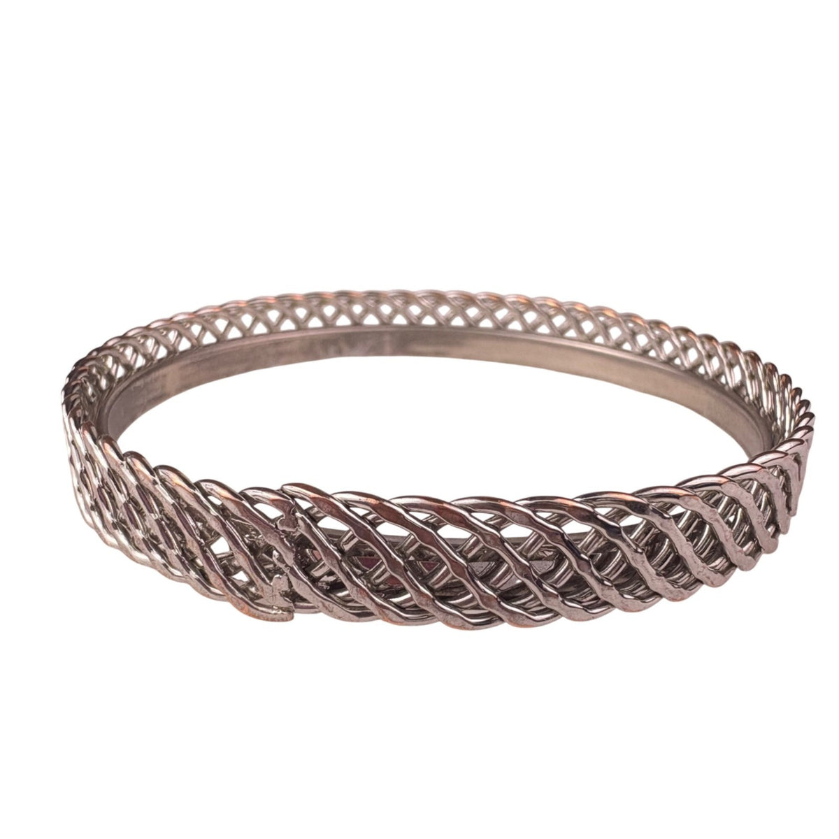 Monet Womens Silver Tone Metal Openwork Design Bracelet Vintage Jewelry