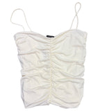 J.Crew Womens White Ruched Camisole Tank Top With Spaghetti Straps Size M