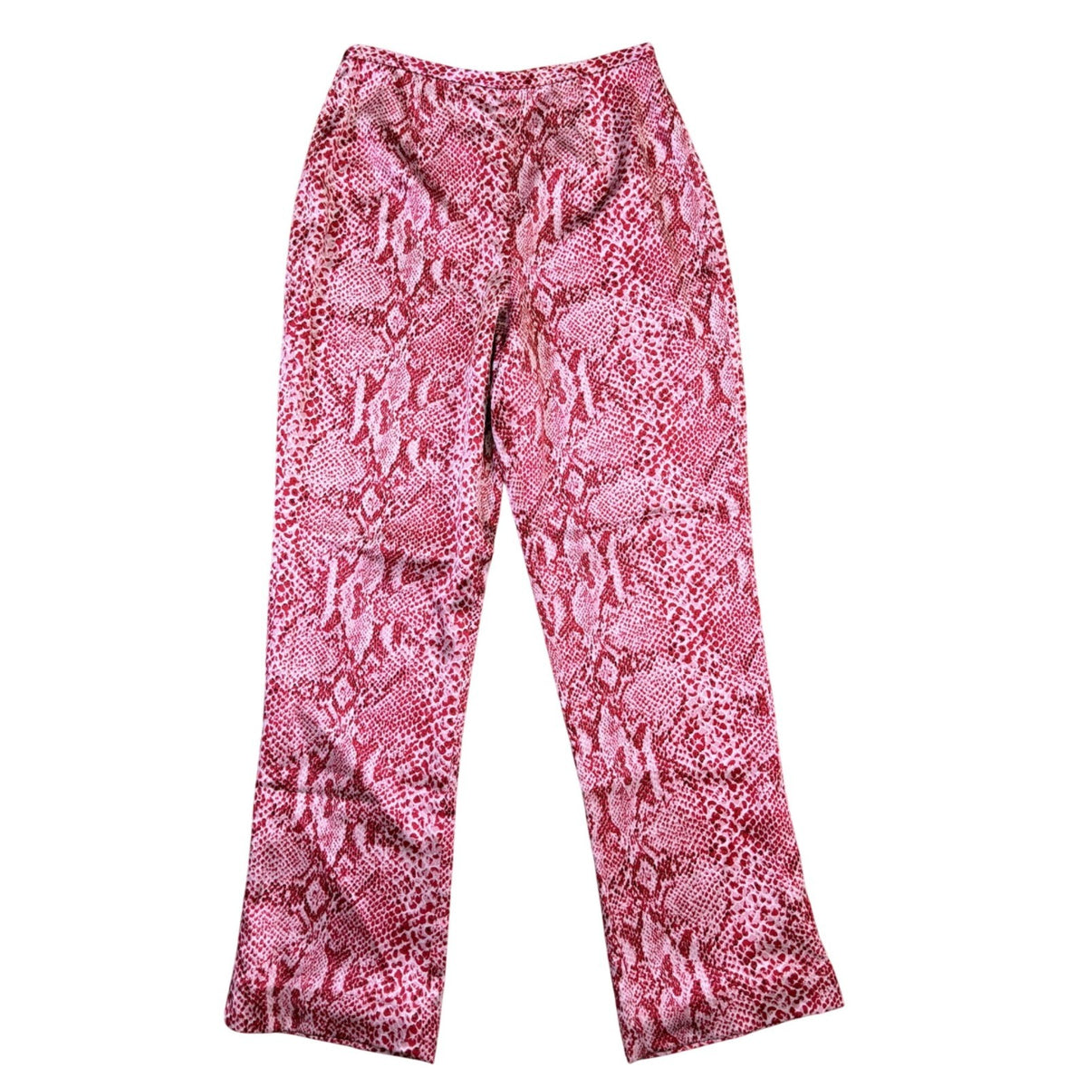 Kay Unger Womens Pink Silk Snake Print Pants Lightweight Straight Leg Size 4
