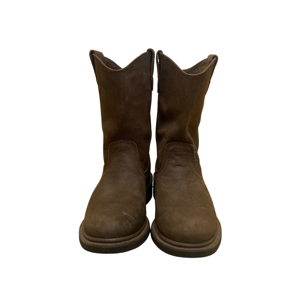 Brazos Mens Brown Leather Pull-On Slip-Resistant Sole Western Boots Size 7M