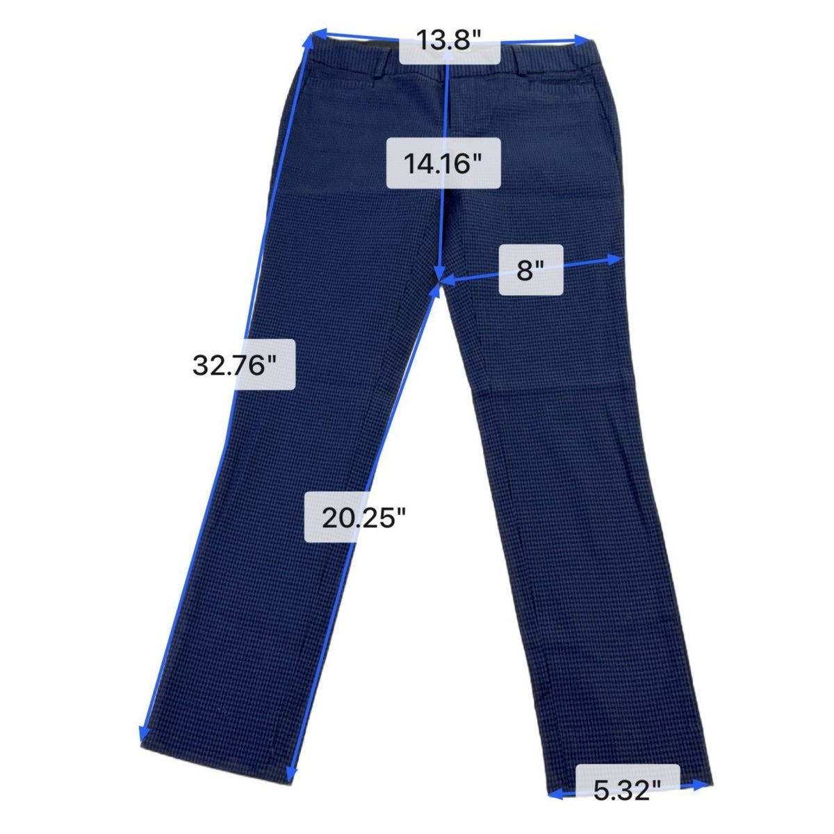 Banana Republic Womens Blue Cotton Blend Pants Sloan Petite Mid Rise Size OOP