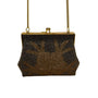 Vintage Women’s Gold & Black Beaded Chain Crossbody Strap Evening Clutch Bag