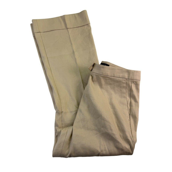 Ann Taylor Womens Beige Linen Blend Flare Dress Pants Size 10P