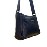 Women’s Navy Blue Faux Leather With Adjustable Strap & Rear Pocket Crossbody Bag