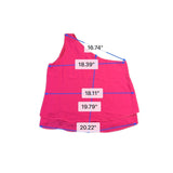 Krisa Womens Pink One-Shoulder Layered Top Elegant Summer Style Size M