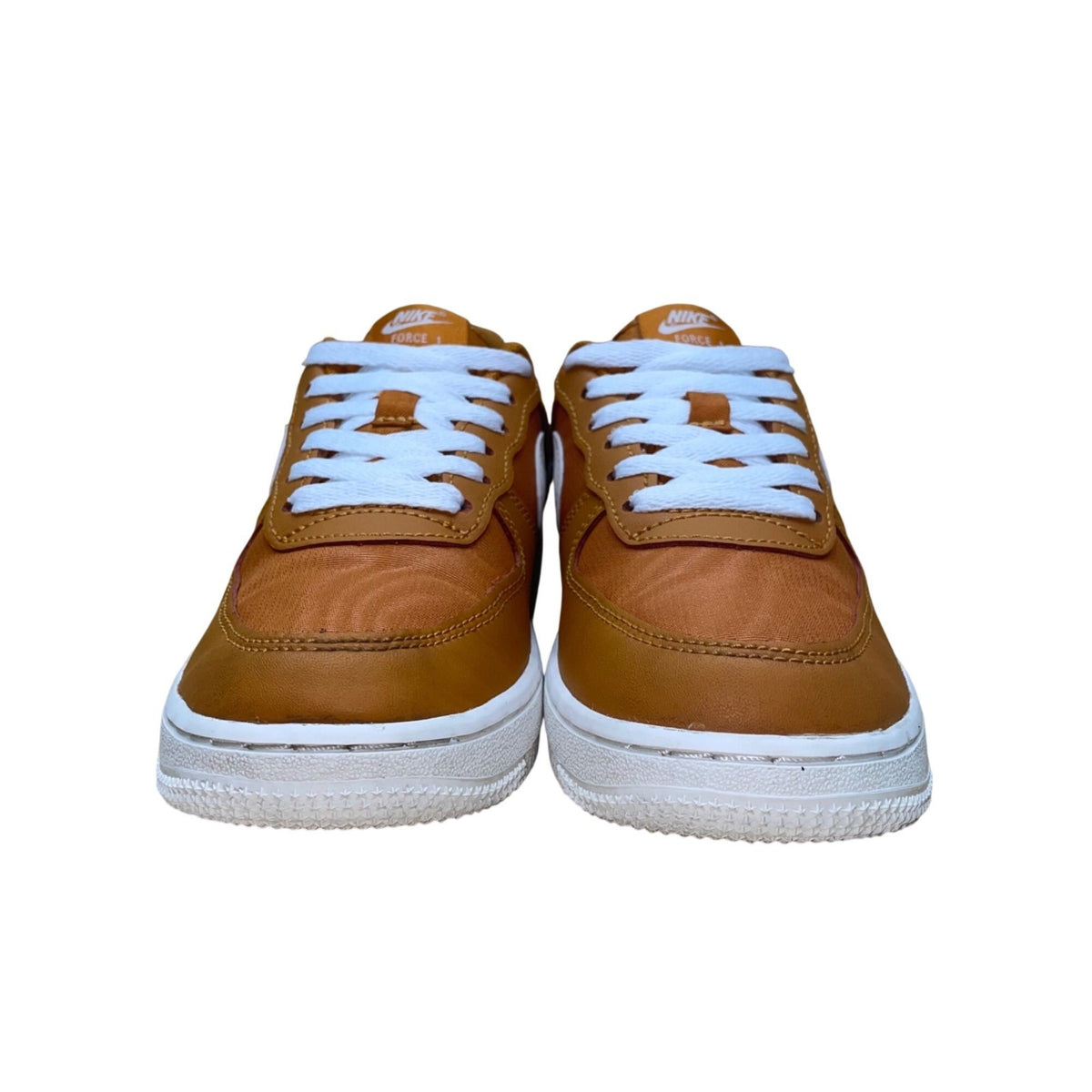 Nike Boys Orange Mesh & White Swoosh Casual Lace-Up Athletic Sneakers Size 1.5Y