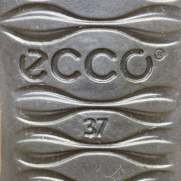 Ecco Women’s Black Leather Flower Accent Open-Toe Mule Sandals Size 37