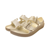 F-Troupe Women’s White PVC Buckle Strap Open Toe Sandals Size EU37/US7