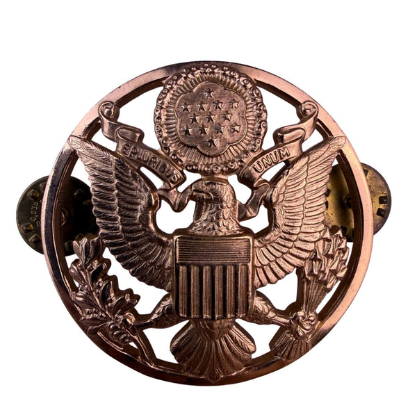 Gold Tone Various Metal US Army Eagle Hat Pin Clutch Back Vintage Design