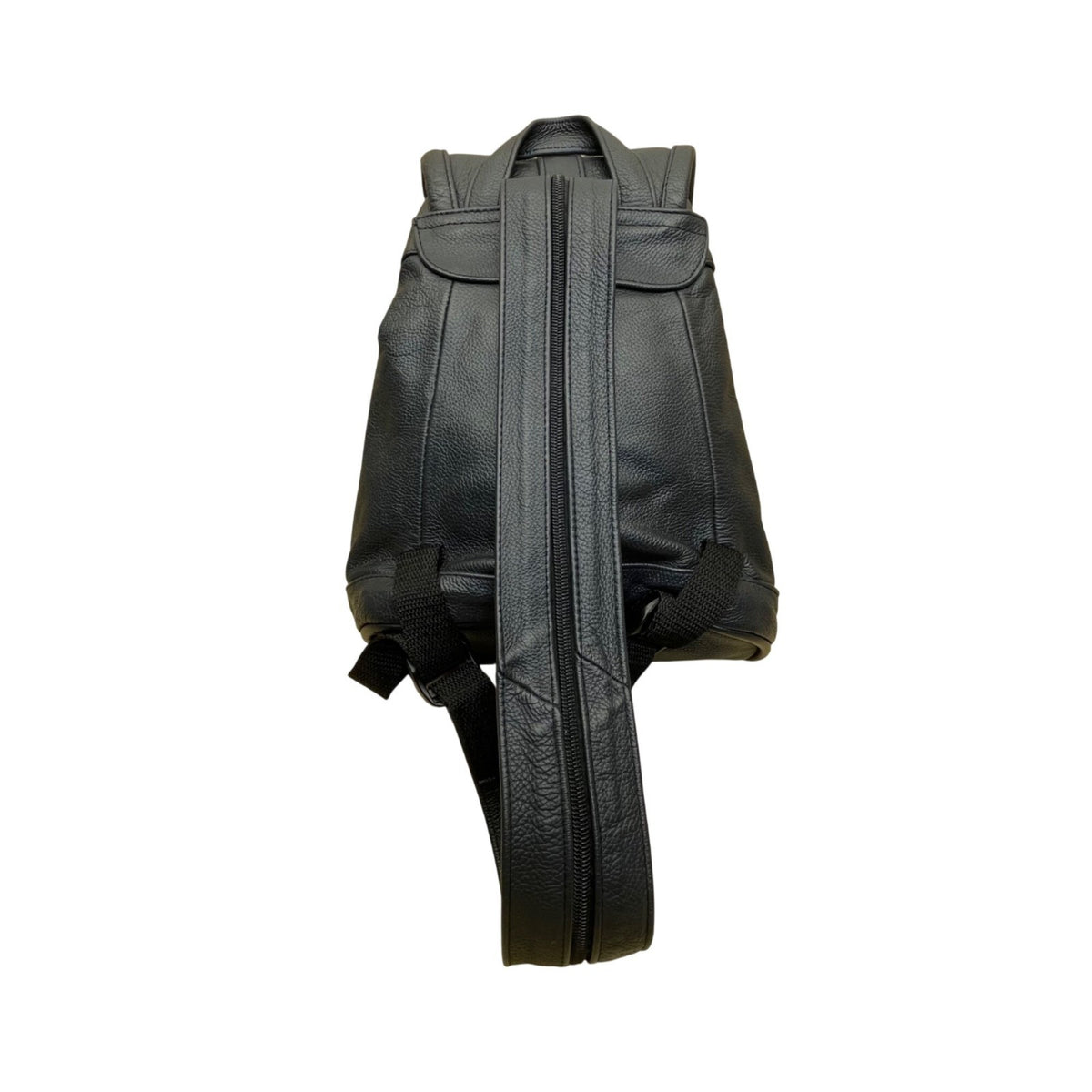 Women’s Dark Blue Genuine Leather Adjustable Straps With Zipper Backpack Size S