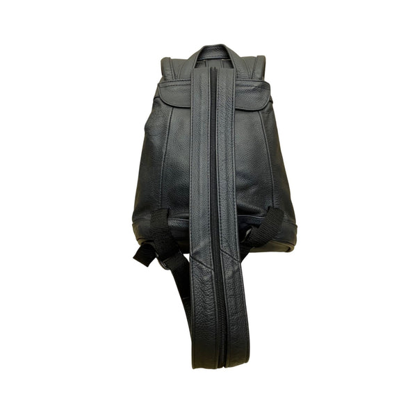 Women’s Dark Blue Genuine Leather Adjustable Straps With Zipper Backpack Size S