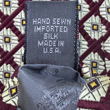 Robert Talbott Mens Burgundy Silk Patterned Tie By Nordstrom Hand Sewn