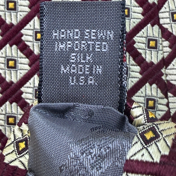 Robert Talbott Mens Burgundy Silk Patterned Tie By Nordstrom Hand Sewn