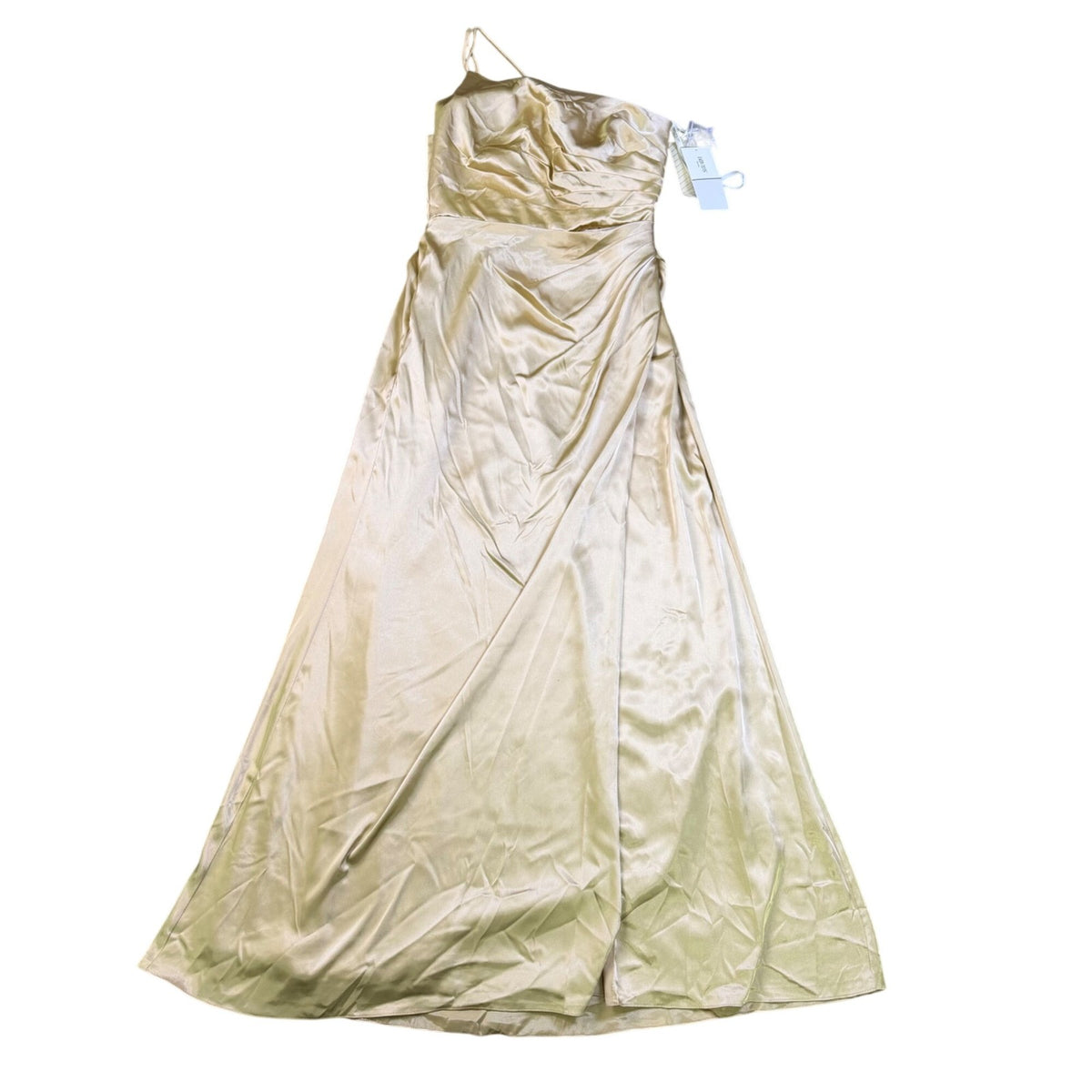 Galina Signature Womens Gold One-Shoulder Formal Gown Elegant Design Size 10 