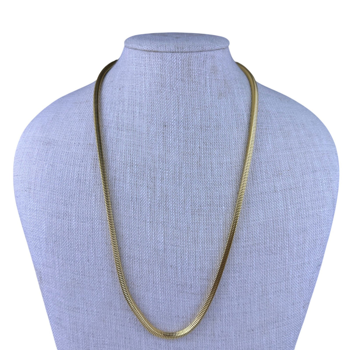 Monet Womens Gold Tone Metal Herringbone Chain Necklace Authentic Triple Plated