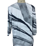 Chico’s Women's Black White Grey Abstract Blouse Sz 2 (EUR 32) - NWT
