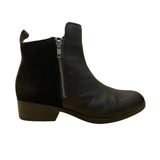 Cougar Women’s Black Leather & Suede Double Zipper Connect Ankle Boots Size 9M