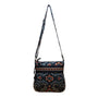 Vera Bradley Womens Blue Paisley Quilted Adjustable Strap Zippered Crossbody Bag