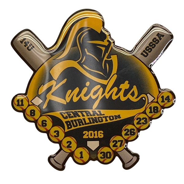 2016 Central Burlington Knights USSSA 14U Baseball Trading Pin