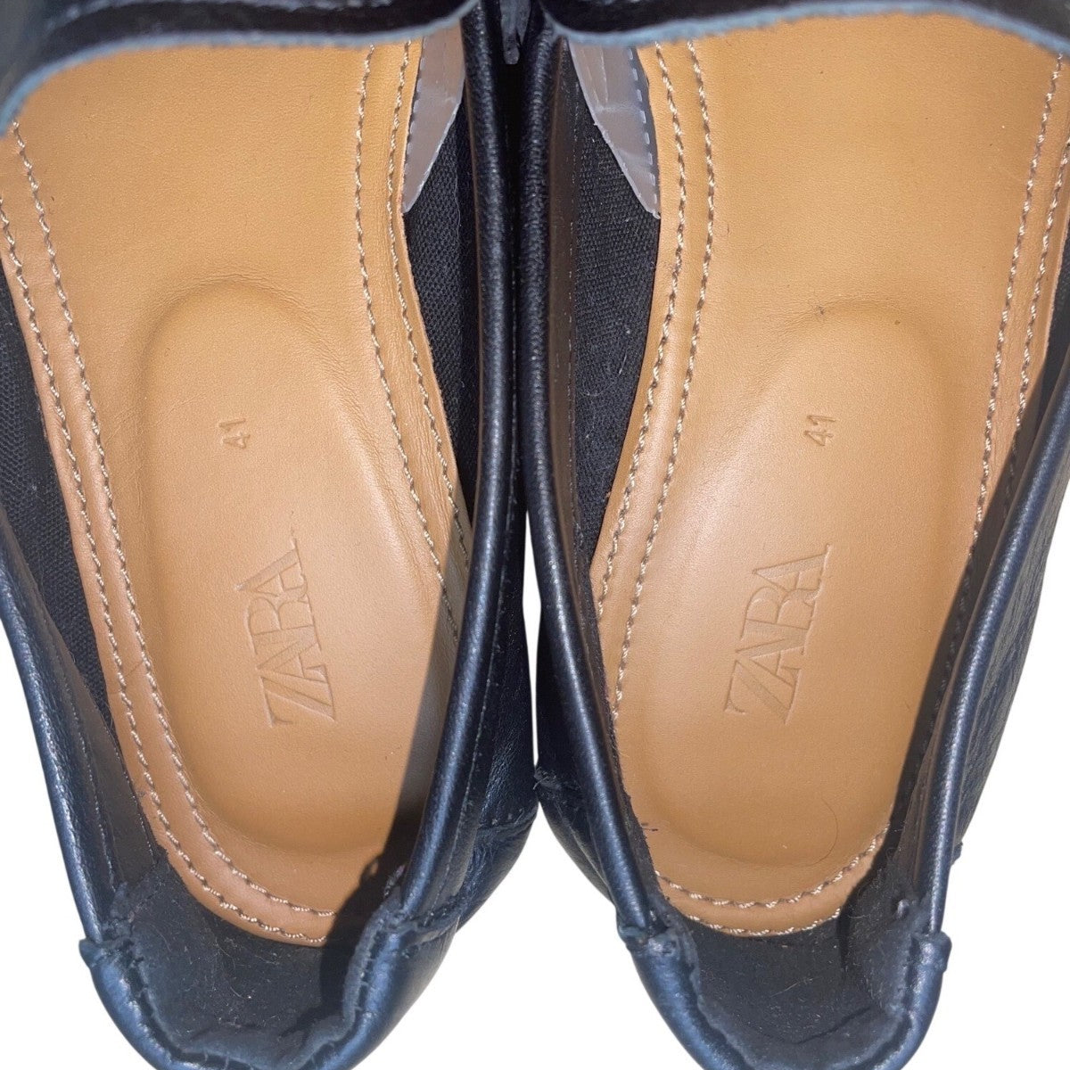 Zara Men’s Black Leather   Slip-On Classic Loafers Dress Shoes Size 41EU/8US