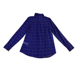 Banana Republic Womens Blue Long Sleeve Printed Button-Up Ruffle Dillon Shirt Sz