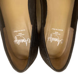 Amalfi By Rangoni Women’s Black Leather Loafers Gold Accent Flat Shoes Size 6.5M