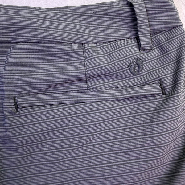 Hang Ten Mens Gray Striped Elastane Flat Front Shorts Size 36