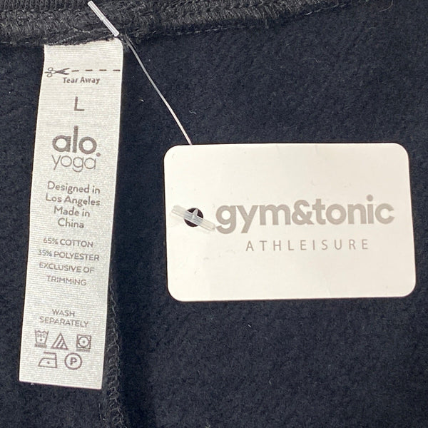 Alo Yoga Womens High-Waisted Black Sweat Shorts Size L- New