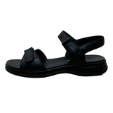 Easy Spirit Woman's Black Leather With Adjustable Straps Wheeze Sandals Size 7M