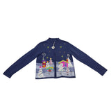 Carly St. Claire Womens Blue Cotton Ramie Embellished Cardigan Sweater Size PXL