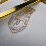 Limoges France Gold Tone Porcelain Vintage Brooch Hand Painted Scene