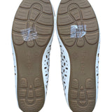 Rialto Women’s White Synthetic Bow Accents Cutout Garry Ballet Flats Size 8.5M