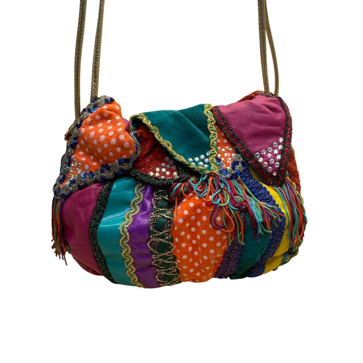 Rita Diana Women’s Multicolor Patchwork Bohemian Drawstring Shoulder Bag