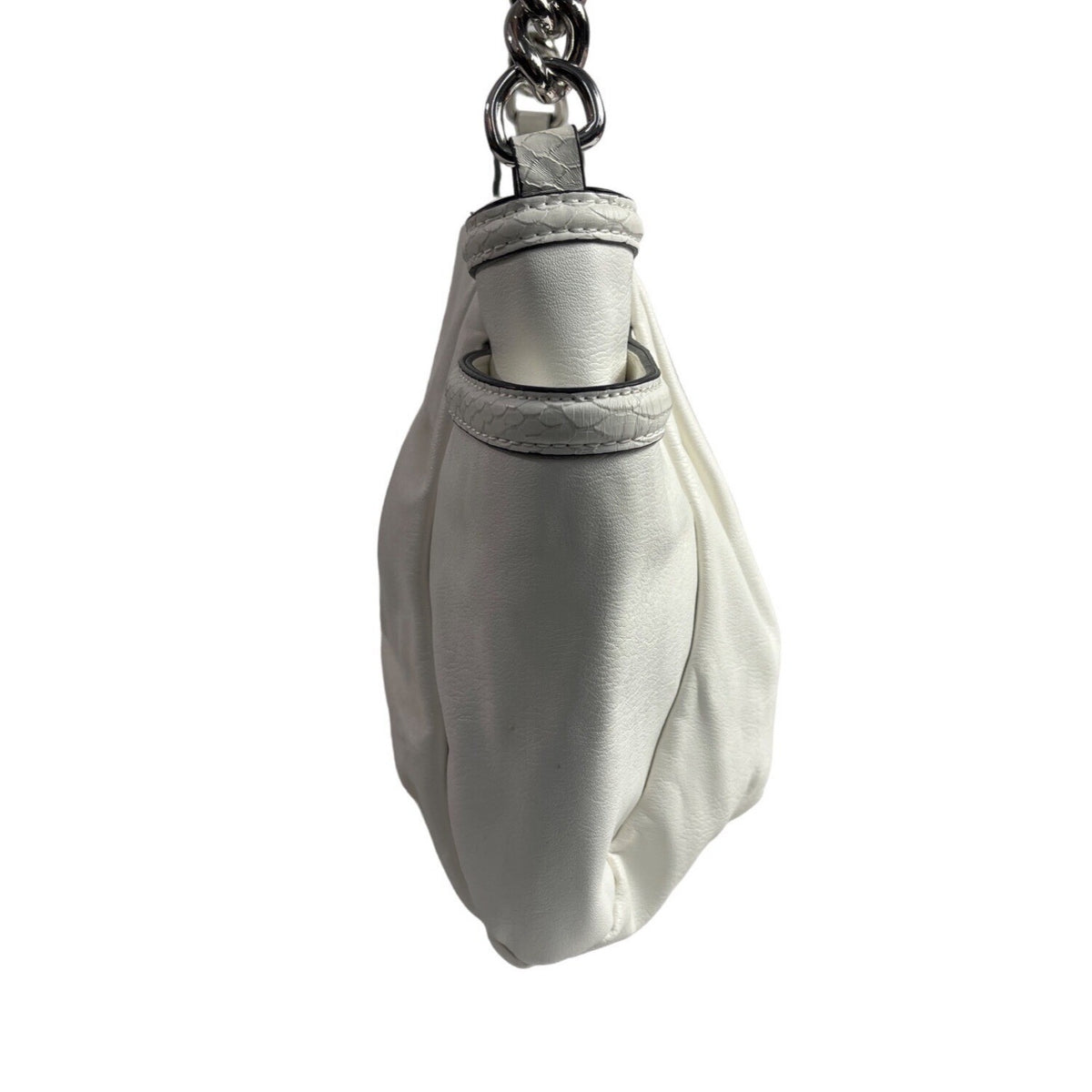 Simply Vera Women's White Ivory Shoulder Bag With Silver Tone Chain Strap Sz M