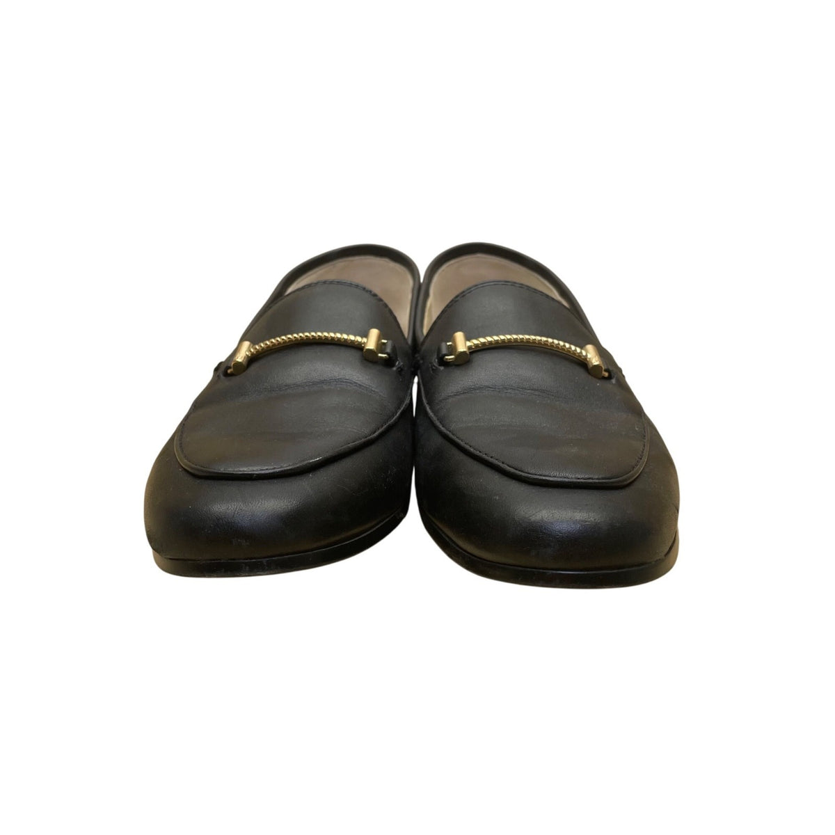 Sam Edelman Women’s Black Leather Gold Bit Detail Slip-On Loafers Size 7M