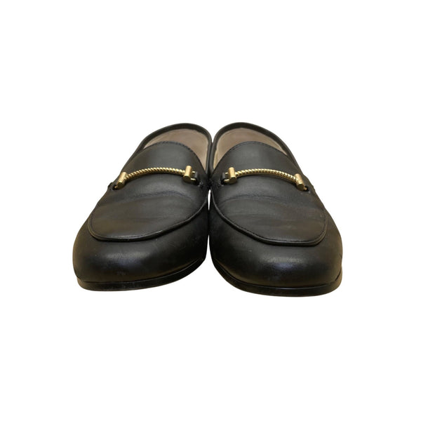Sam Edelman Women’s Black Leather Gold Bit Detail Slip-On Loafers Size 7M